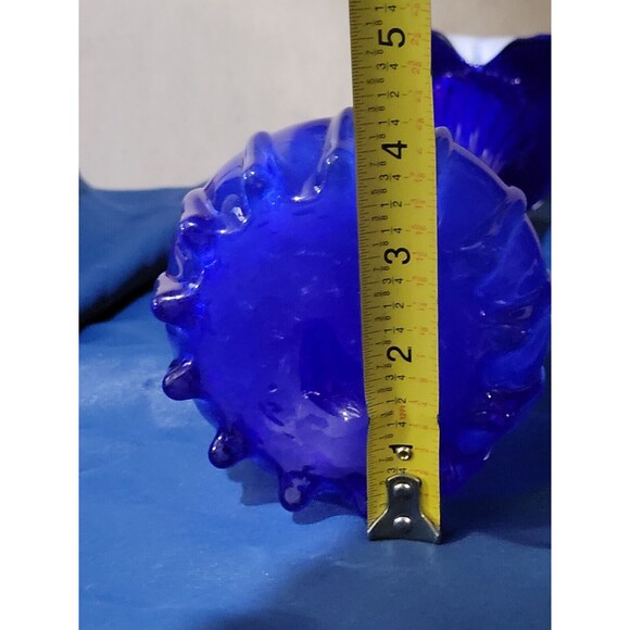 '60s VTG Murano Cobalt Blue Jack In The Pulpit Soliflore Vase Handblown Glass - Picture 14 of 16